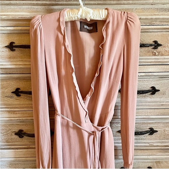 Reformation Delta Pink Chic Blush Wrap Dress Size S - Picture 6 of 14